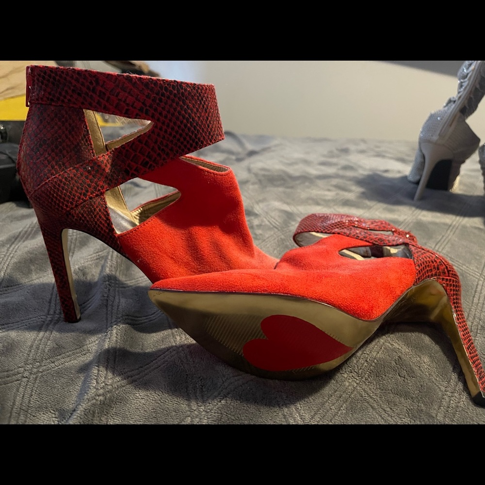 NWOT - Red, cheetah booties … super sexy